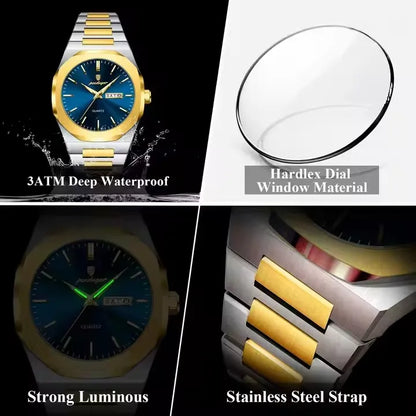 POEDAGAR 825 Men Luxury Stainless Steel Quartz Watches