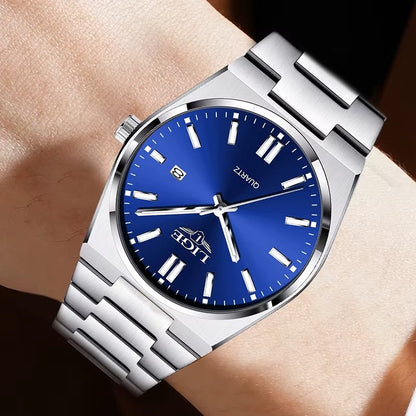 LIGE LG89153 Sports Quartz Watch for Men Dial Waterproof Luminous Business Style Stainless Steel