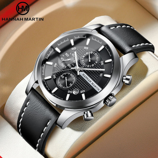 HANNAH MARTIN hm-1432 New Design Casual Men Sport Watch Custom Premium Luxury Chronograph Black Dial Brand Watch