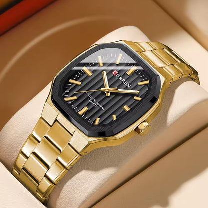 CURREN 8458 Stainless Steel Watches for Mens Creative Fashion Luminous Dial  Clock Male Casual Wristwatches
