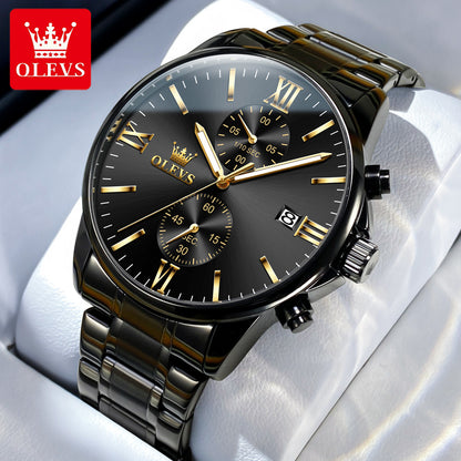 OLEVS 2886 Top Brand Men's Watches Luxury Stainless Steel Date Luminous Waterproof Business Quartz Watch for Men