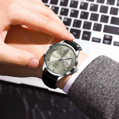 New Release Men Watches Poedagar 978 Luxury Leather Bracelet Luminous Waterproof Mens Quartz Watch for Men