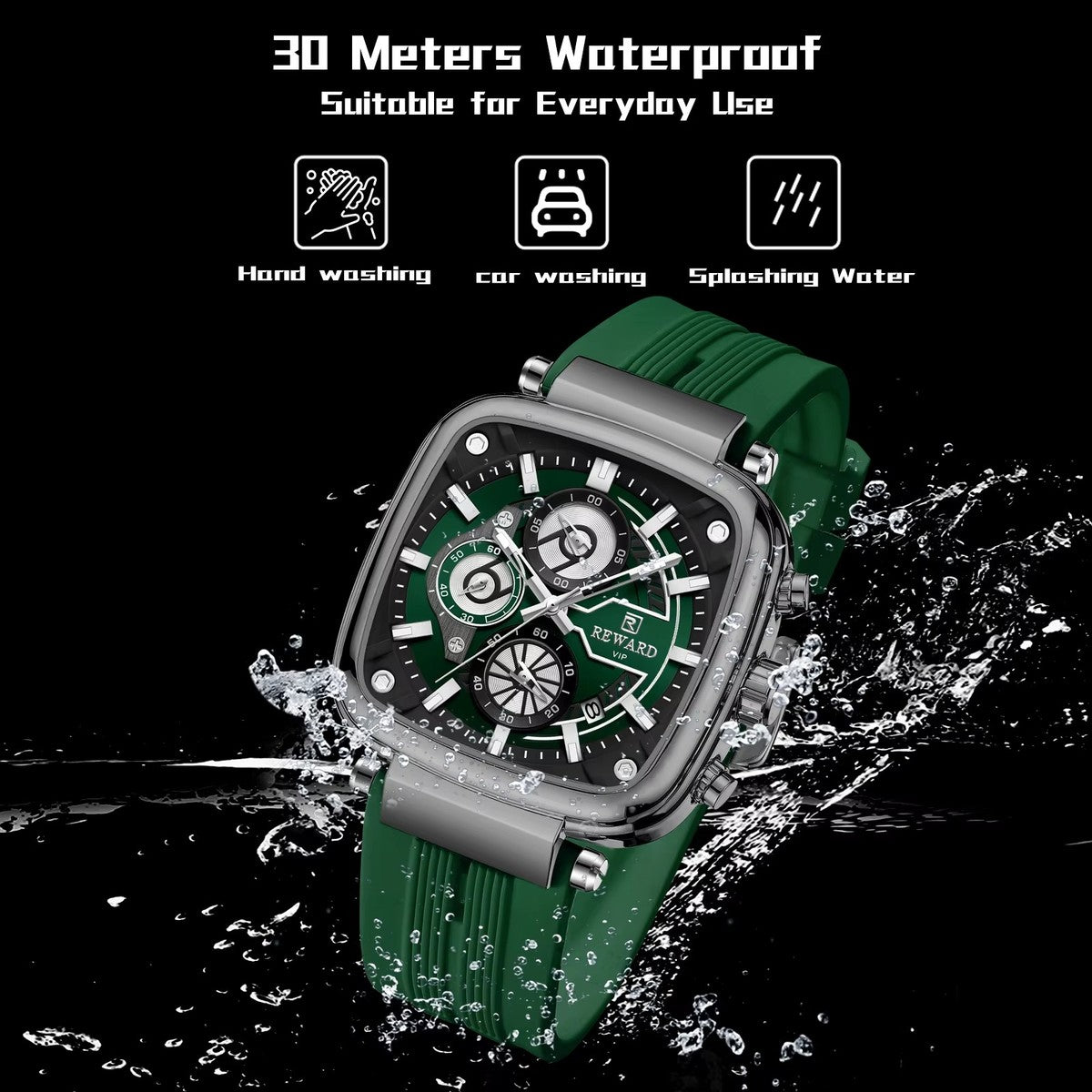 REWARD 831509 Waterproof Luminous Hands Men's Watches Chronograph Fashion Casual Quartz Wristwatch