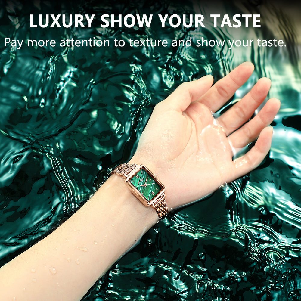 Poedagar 622 Fashion Rose Gold Square Watch Woman High Quality Stainless Steel Mesh Lady Watch Waterproof Quartz Watches for Girl