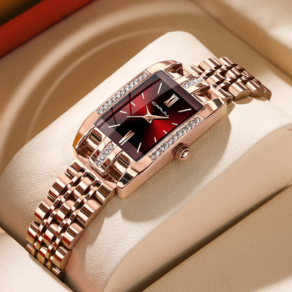CRRJU 5026 Diamond Watches for Women Quality Quartz Wristwatch Lady Watch Stainless Steel for Girls