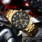 CRRJU 2303 Men Watch Luxury Quartz Chronograph Sport Waterproof Man Watches Business Fashion Stainless Steel Wristwatch