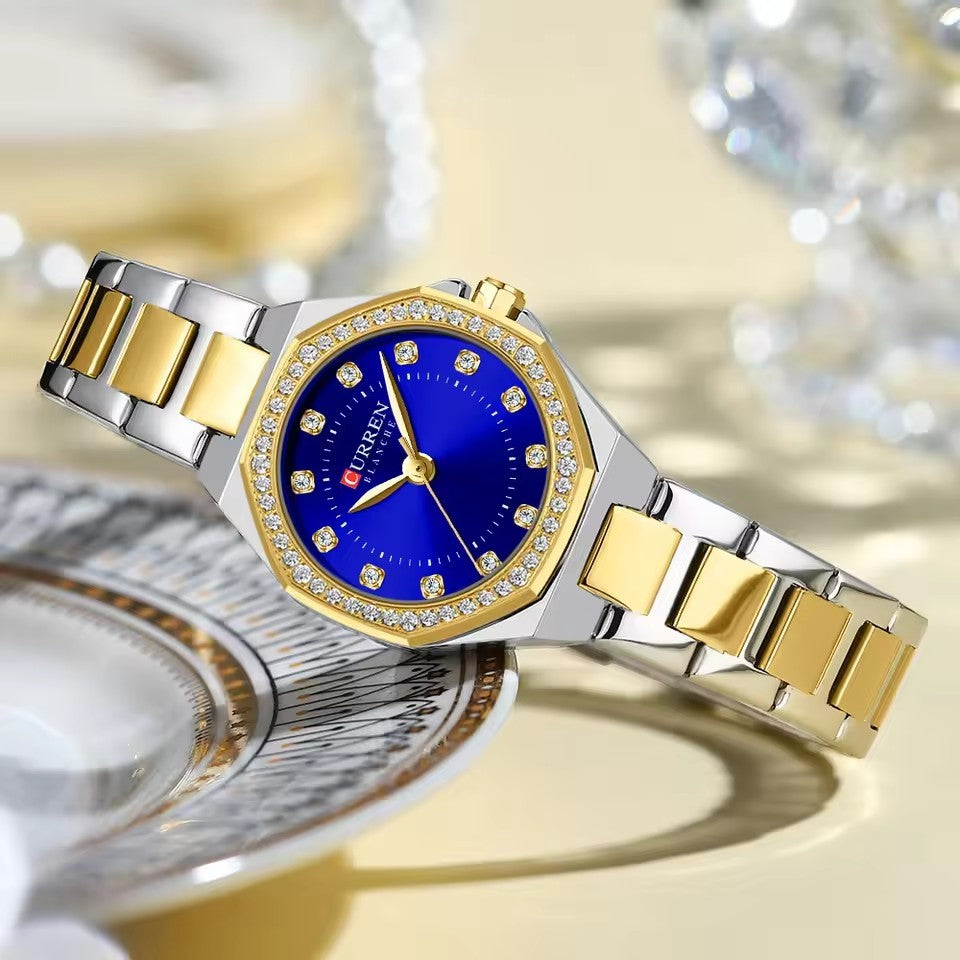 CURREN 9100 New Women's Watches Elegant Fashion Original Quartz Watch for Ladies Waterproof Stainless Steel Casual Ladies Watch 9100