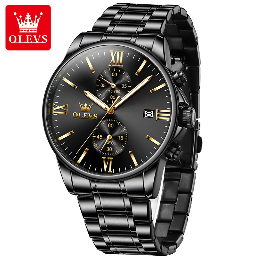 OLEVS 2886 Top Brand Men's Watches Luxury Stainless Steel Date Luminous Waterproof Business Quartz Watch for Men