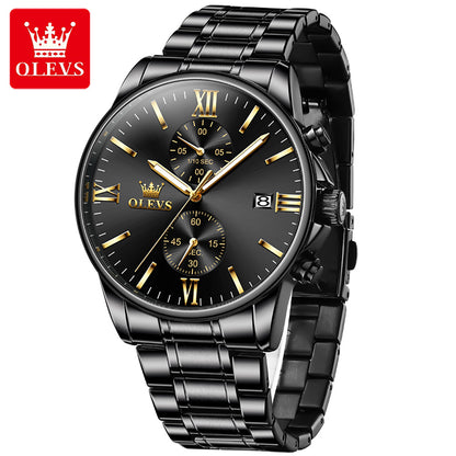 OLEVS 2886 Top Brand Men's Watches Luxury Stainless Steel Date Luminous Waterproof Business Quartz Watch for Men