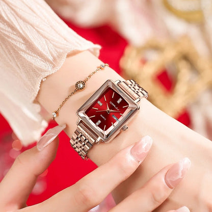 CRRJU 5012 Luxury Fashion Stainless Steel Strap Quartz Wristwatch 3ATM Waterproof Luminous Hands Female Diamond Watch for Women