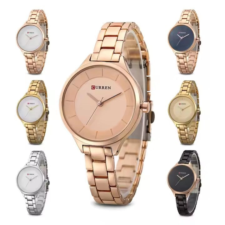 Fashion CURREN 9015 Women's Watch Hot Selling Quartz Watches 3ATM Waterproof High Quality Stainless Steel Band Alloy Case