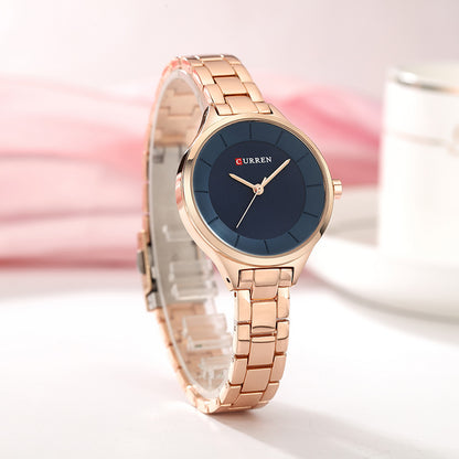 Fashion CURREN 9015 Women's Watch Hot Selling Quartz Watches 3ATM Waterproof High Quality Stainless Steel Band Alloy Case
