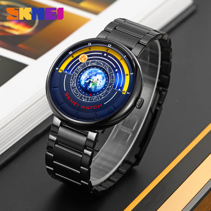 SKMEI Model 2361 3atm Water Resistant Quartz Watch for Business Men  Casual Stainless Steel Band Wrist Watches