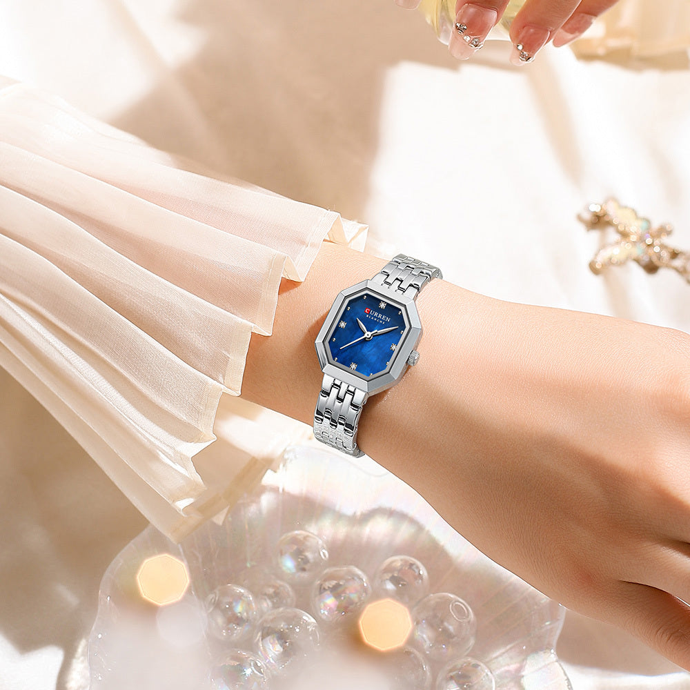 CURREN 9108 Elegance Dress Women's Watch Unique Design Simple Dial Stainless Steel Bracelet Minimalist Quartz Ladies Wristwatch