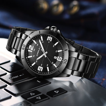 CRRJU 5003 Classic Gold Mens Quartz Watch 2022 Stainless Steel Band Waterproof Calendar in Stock Stylish Business Wrist Watch