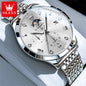 OLEVS 2925 Men Watch Fashion Classic Diamond Stainless Steel Band Quartz Wrist Watch 2026 Unique Chronograph Watch