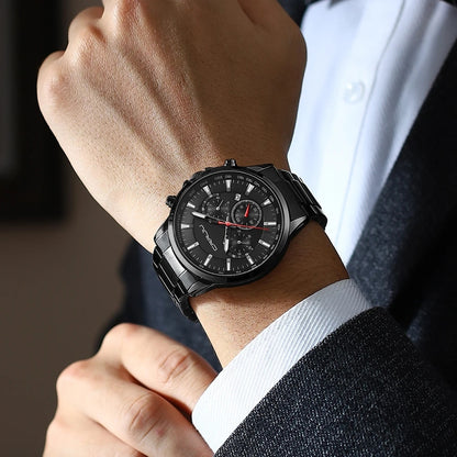 CRRJU 2303 Men Watch Luxury Quartz Chronograph Sport Waterproof Man Watches Business Fashion Stainless Steel Wristwatch