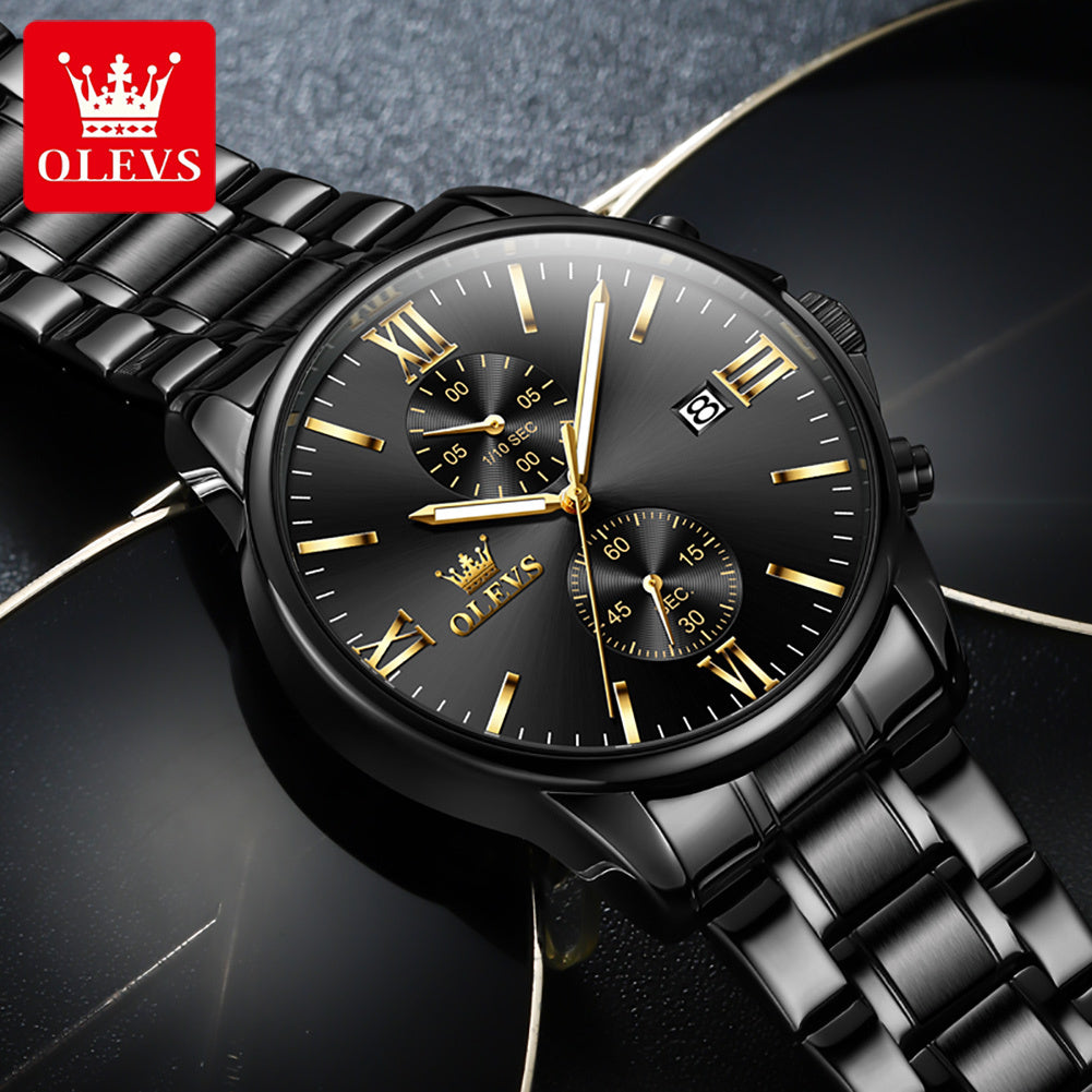 OLEVS 2886 Top Brand Men's Watches Luxury Stainless Steel Date Luminous Waterproof Business Quartz Watch for Men