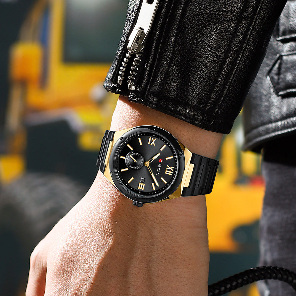 CURREN 8471 Fashion Casual Wrist Watch New Stainless Steel Luminous Calendar Waterproof Mens Business Quartz Watches for Men