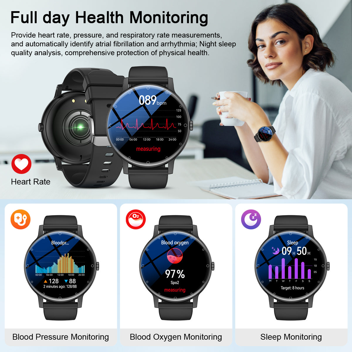 LIGE BW0618 Sport Smart Watch for Men Women Factory Heart Rate Blood Pressure Health Activity Tracker Email IP68 Silicone