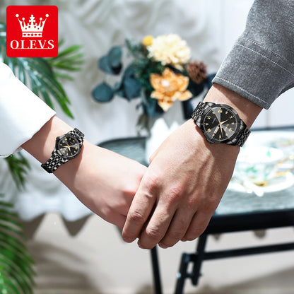 OLEVS 9931 Men's Watches Rhombus Mirror Original Quartz Couple Watch for Men Wrist Waterproof Luminous Stainless Steel Wristwatch