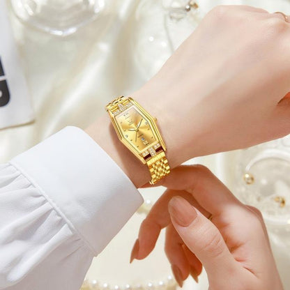 OLEVS 3699 Quartz Watch Elegant Luxury Fashion Small Gold Watch Original Stainless Steel Waterproof Ladies Wristwatch for Women