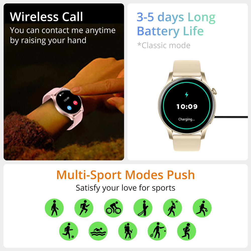 COLMI V73 Smartwatch for Men and Women AMOLED Display BT Call Health Fitness Tracking Waterproof IP67 Alarm Clock Chronograph