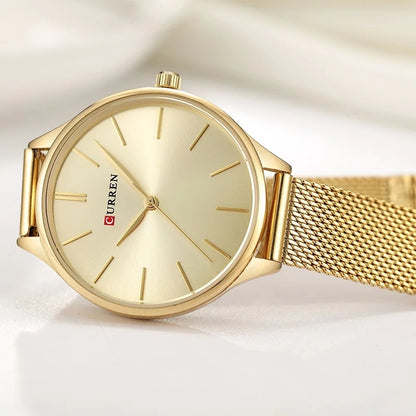 Curren 9024 Hot Sale Luxury Quartz Watch Stainless Steel Strap Ladies Fashion Simple Women Minimalist Watch