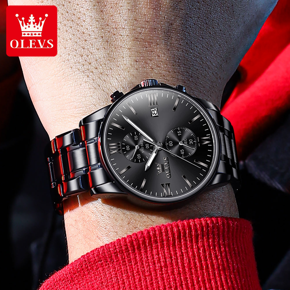 OLEVS 2886 Top Brand Men's Watches Luxury Stainless Steel Date Luminous Waterproof Business Quartz Watch for Men
