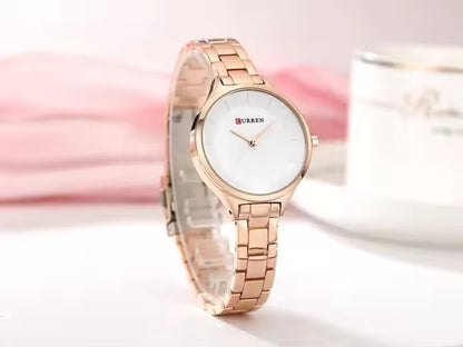 Fashion CURREN 9015 Women's Watch Hot Selling Quartz Watches 3ATM Waterproof High Quality Stainless Steel Band Alloy Case