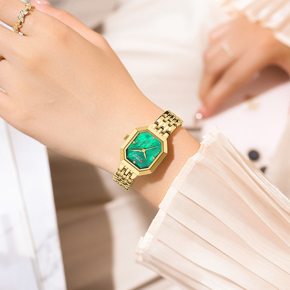 CURREN 9108 Elegance Dress Women's Watch Unique Design Simple Dial Stainless Steel Bracelet Minimalist Quartz Ladies Wristwatch