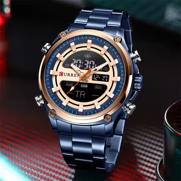 CURREN 8404 Brand Men Fashion Male Quartz Watch with Stainless Steel Strap Luxury Chronograph Calendar Sport Watches Man Clock