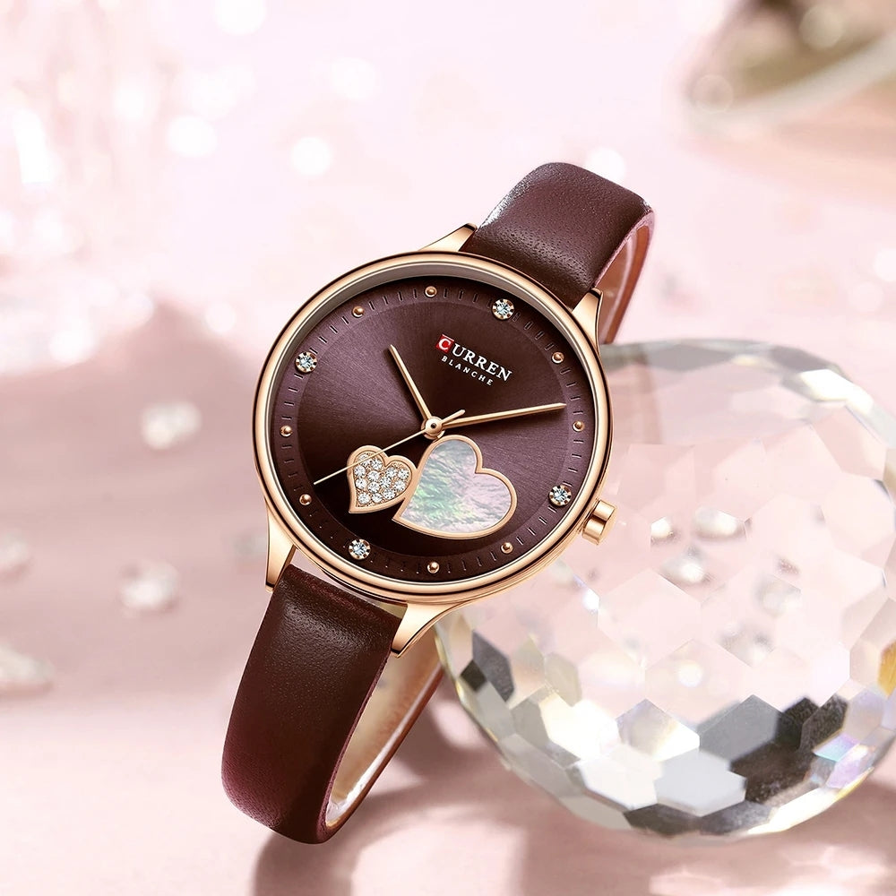 Top Brand new CURREN 9077 Watches for Women Luxury Quartz Wristwatch with Leather Straps Elegant Fashion Female Clock 2026
