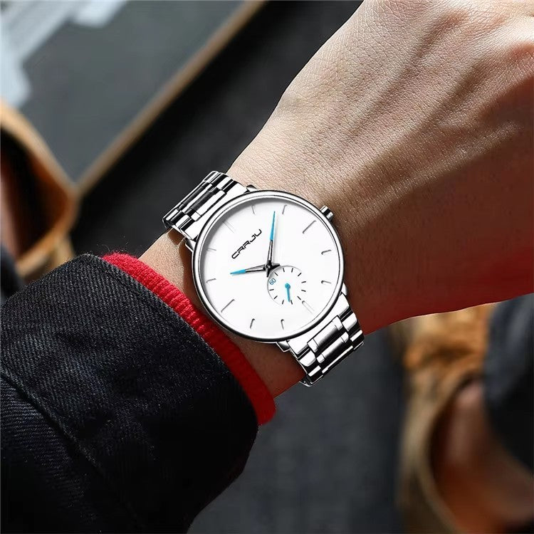 CRRJU 2150 Fashion Wrist Watches Men Business Casual Waterproof Clock Male Stainless Steel Strap
