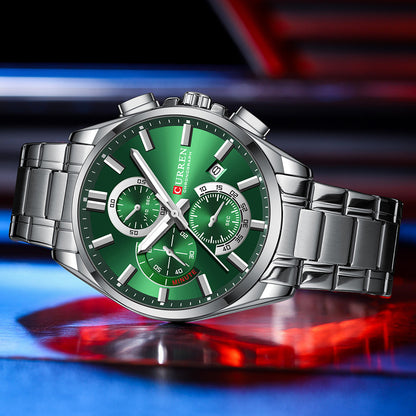 CURREN 8475 NEW Quartz Watches for Men Casual Style Multifunction Stainless Steel Band Wristwatches with Auto Date Waterproof 8475