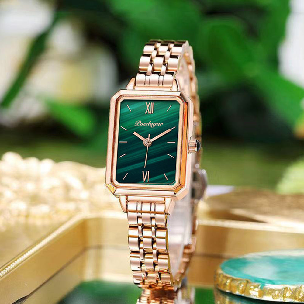 Poedagar 622 Fashion Rose Gold Square Watch Woman High Quality Stainless Steel Mesh Lady Watch Waterproof Quartz Watches for Girl
