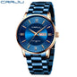 CRRJU 2175 Casual Watches Men Wrist Fashion Display Date Steel Waterproof Luxury Quartz Wristwatches