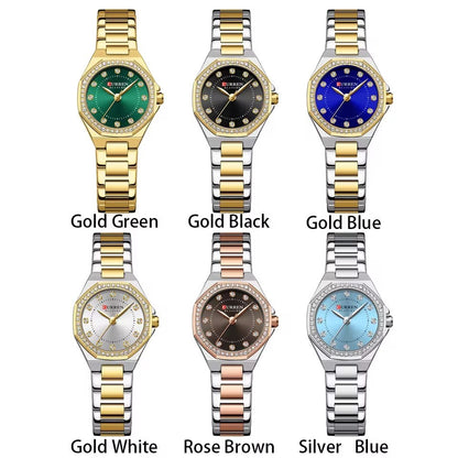 CURREN 9100 New Women's Watches Elegant Fashion Original Quartz Watch for Ladies Waterproof Stainless Steel Casual Ladies Watch 9100