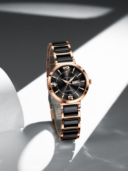 Poedagar 507 Ladies Elegant Watch Stainless Steel Bracelet 30M Waterproof Analog Original Casual Quartz Watch for Women