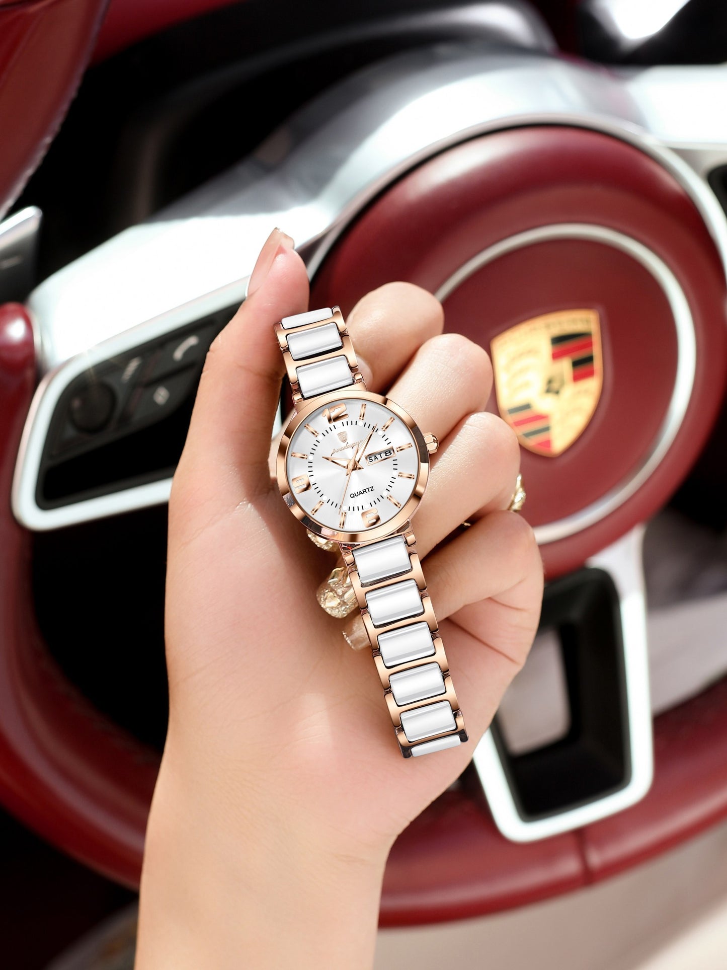 Poedagar 507 Ladies Elegant Watch Stainless Steel Bracelet 30M Waterproof Analog Original Casual Quartz Watch for Women
