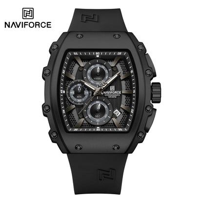 NAVIFORCE 8070 Men Quartz Wristwatch Luxury Chronograph Casual Clock Sport Waterproof Multifunctional Watch Silicone Strap