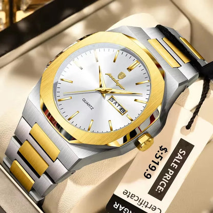 POEDAGAR 825 Men Luxury Stainless Steel Quartz Watches