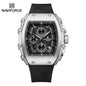 NAVIFORCE 8070 Men Quartz Wristwatch Luxury Chronograph Casual Clock Sport Waterproof Multifunctional Watch Silicone Strap